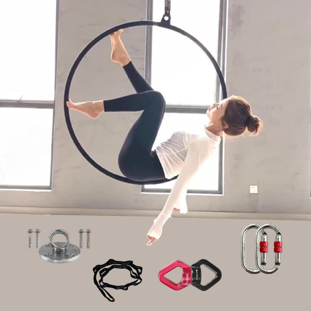 Black Lyral Hoop Set