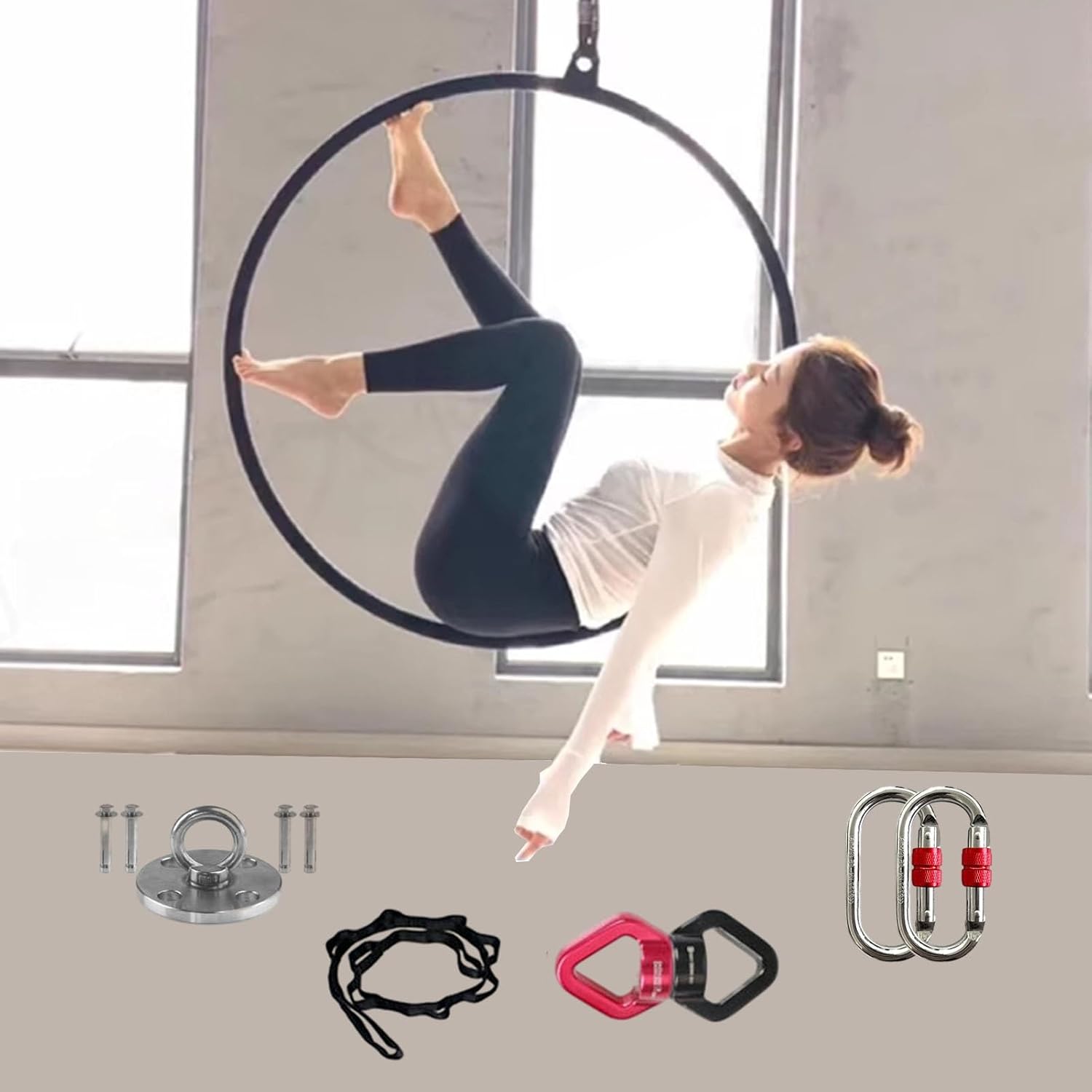 Black Lyral Hoop Set